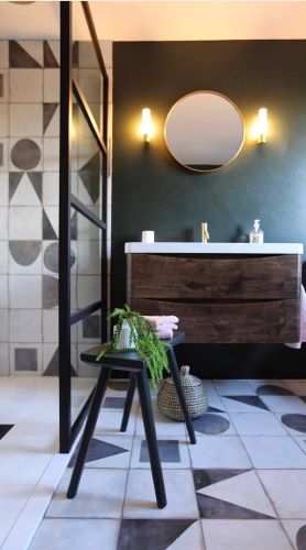 modern bathroom geometric design tiles Sydney